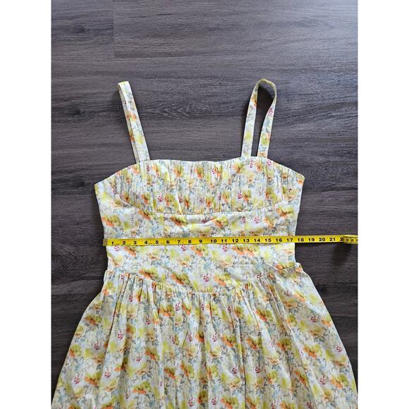 ASTR the Label Women's Beige Yellow Floral Milkmaid Mini Dress NWOT Size X-Large - Picture 14 of 16
